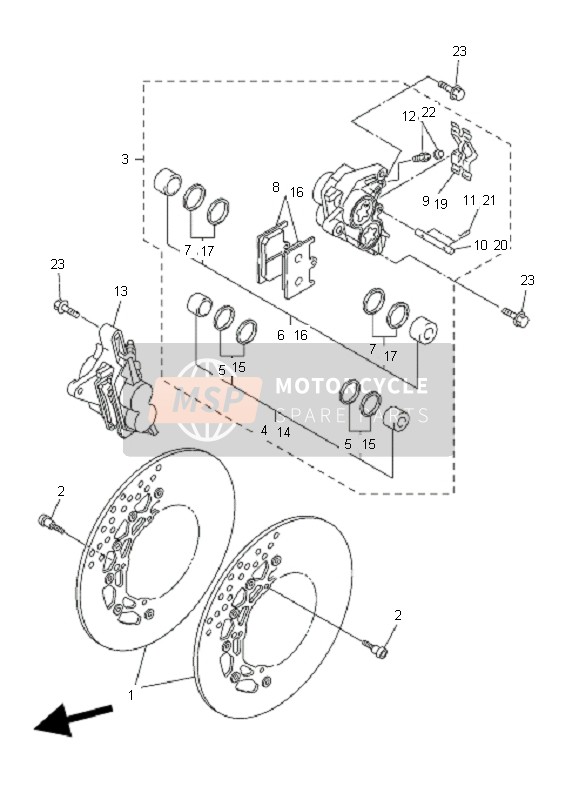 5D02580U0000, Gruppo Pinza Freno (Dx.), Yamaha, 0