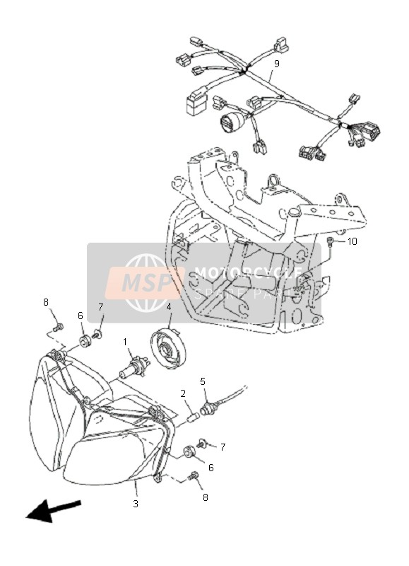 Yamaha FZ1-SA FAZER 2007 SCHEINWERFER für ein 2007 Yamaha FZ1-SA FAZER