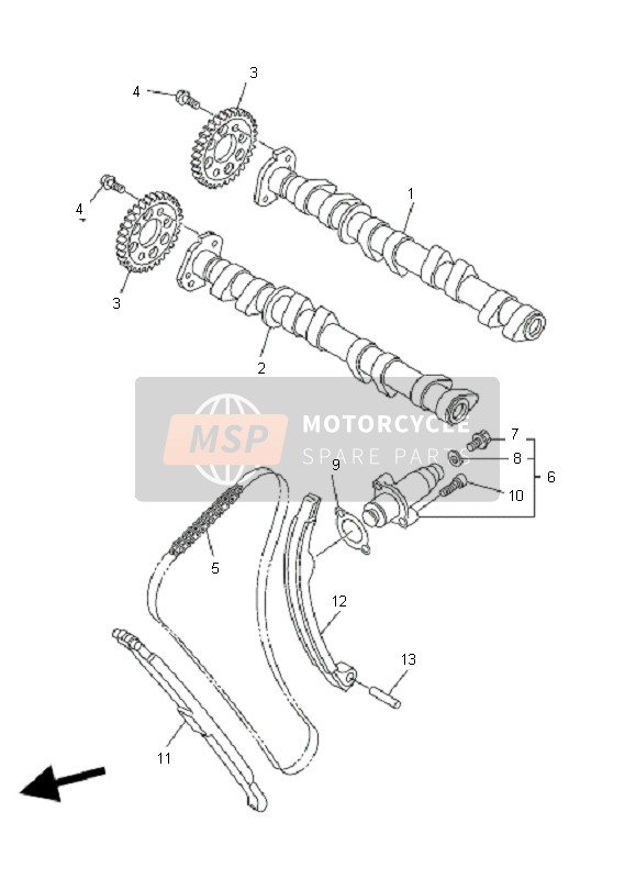 5EB122521100, Damper, Chain 2, Yamaha, 3