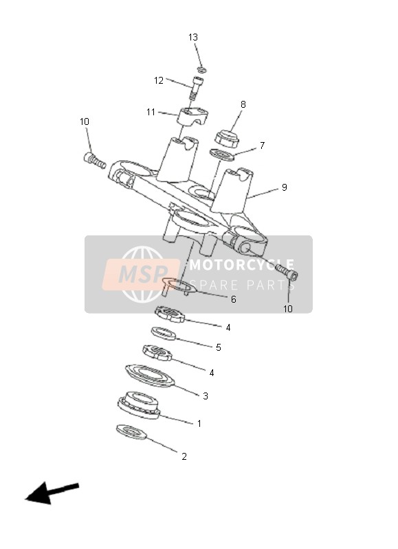 4H7234410135, Lenkerhalter, Oben, Yamaha, 0