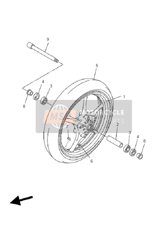 Yamaha FZ6-N 2007 Ruota anteriore per un 2007 Yamaha FZ6-N