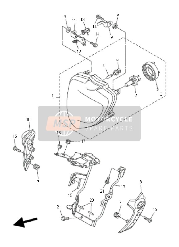 Yamaha FZ6-N 2007 Headlight for a 2007 Yamaha FZ6-N