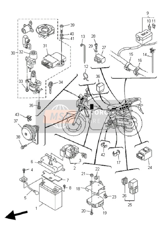 957070650000, Ecrou,  A Collerette, Yamaha, 4