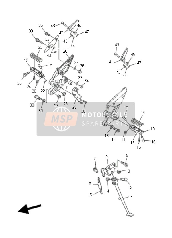 4S8274150000, Plate, Footrest, Yamaha, 4