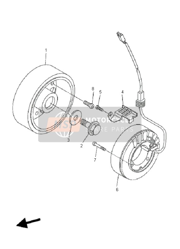 Yamaha FZ6-NA 2007 Generator voor een 2007 Yamaha FZ6-NA