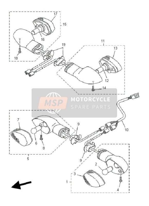 Yamaha FZ6-NA 2007 Luce lampeggiante per un 2007 Yamaha FZ6-NA