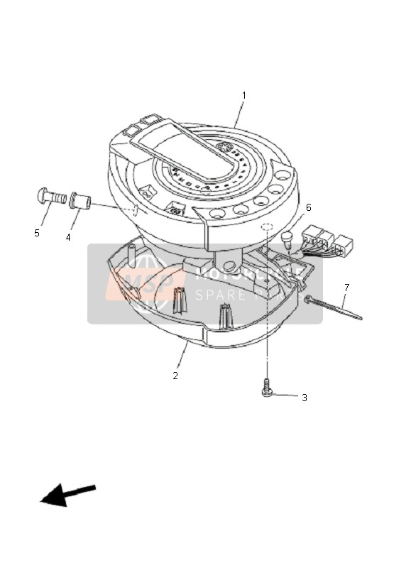 Yamaha FZ6-NA 2007 Meter for a 2007 Yamaha FZ6-NA