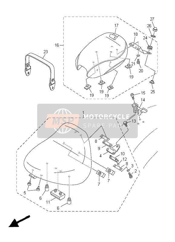 5BN247200100, Zadel Band Assy, Yamaha, 0