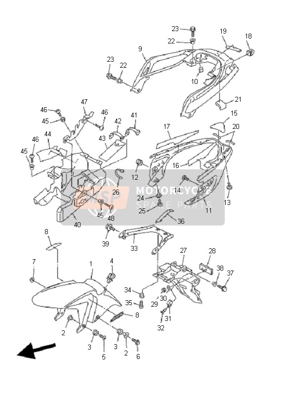 Yamaha FZ6-NAHG 2007 KOTFLÜGEL für ein 2007 Yamaha FZ6-NAHG