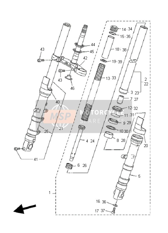 Yamaha FZ6-S FAZER 2007 Front Fork for a 2007 Yamaha FZ6-S FAZER