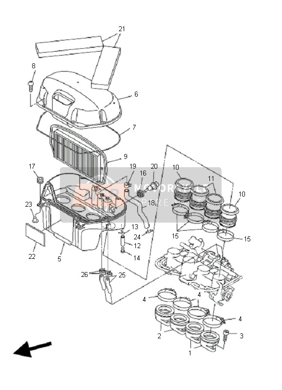 Yamaha FZ6-SA FAZER 2007 Intake for a 2007 Yamaha FZ6-SA FAZER