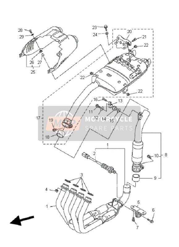 Yamaha FZ6-SA FAZER 2007 Échappement pour un 2007 Yamaha FZ6-SA FAZER