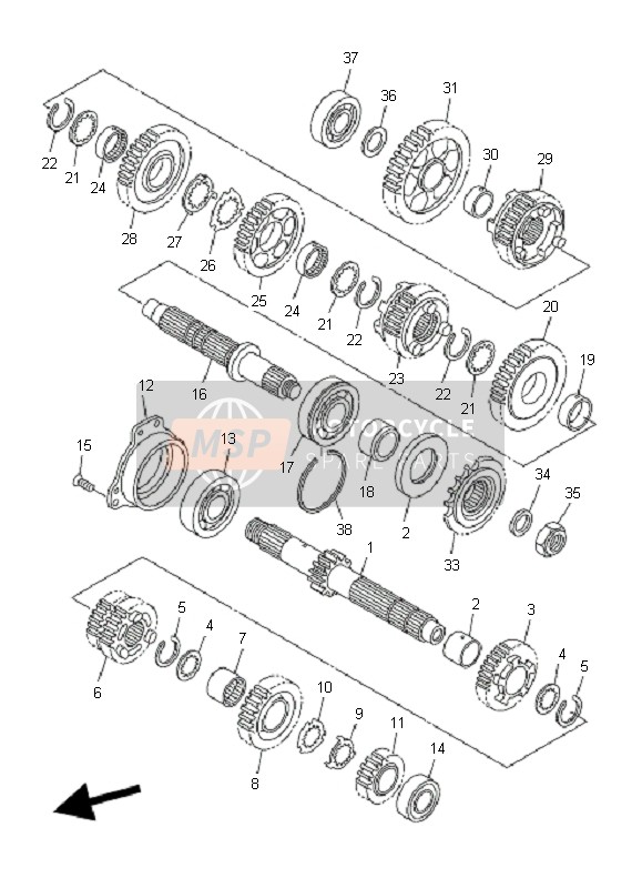 Yamaha FZ6-SA FAZER 2007 Transmission for a 2007 Yamaha FZ6-SA FAZER