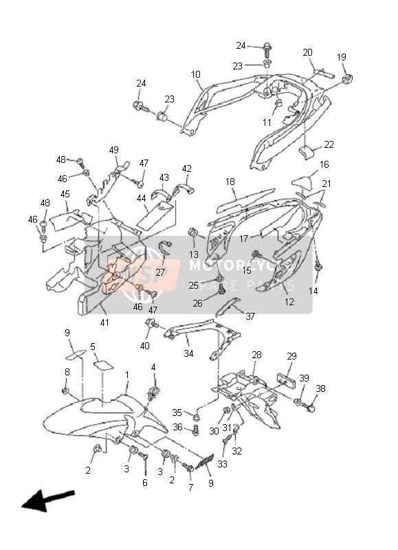 5VX2477301P4, Handle, Zadel, Yamaha, 4