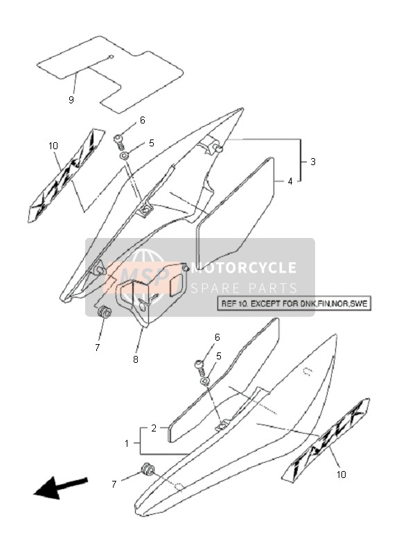 Yamaha FZ6-SA FAZER 2007 Side Cover for a 2007 Yamaha FZ6-SA FAZER