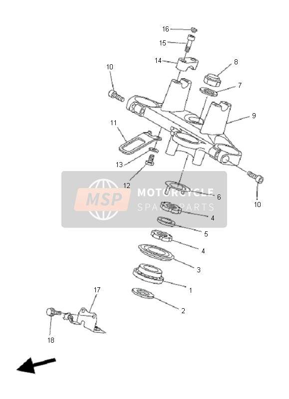 Yamaha FZ6-SA FAZER 2007 Steering for a 2007 Yamaha FZ6-SA FAZER