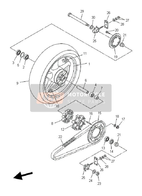 Yamaha FZ6-SA FAZER 2007 Rueda trasera para un 2007 Yamaha FZ6-SA FAZER