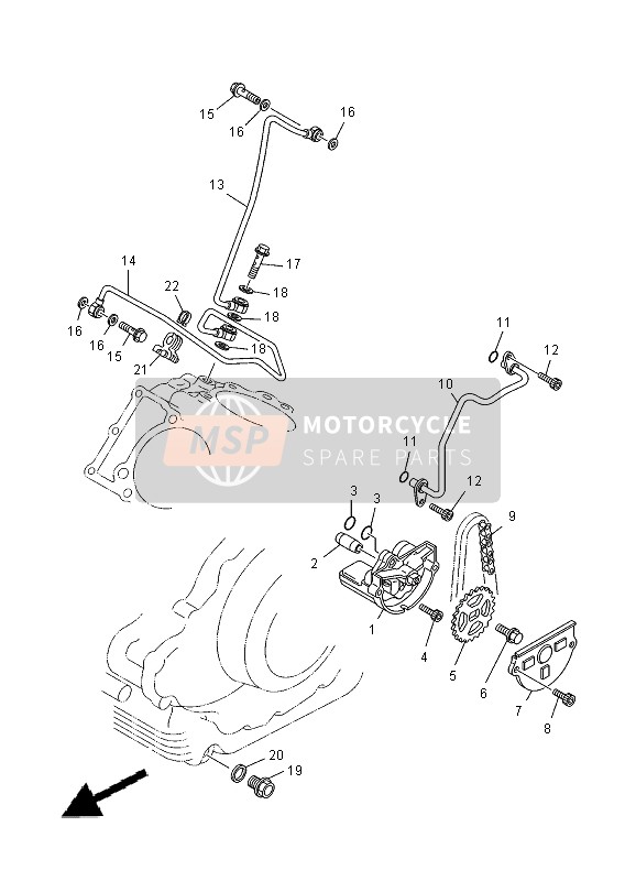 Yamaha XVS1100 DRAGSTAR 2000 La pompe à huile pour un 2000 Yamaha XVS1100 DRAGSTAR