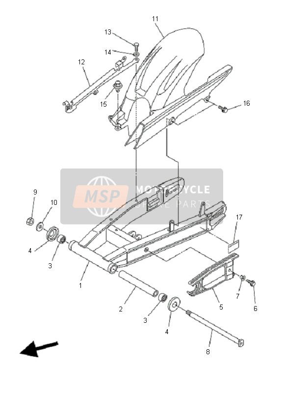 Yamaha FZ6-SAHG 2007 Rear Arm for a 2007 Yamaha FZ6-SAHG