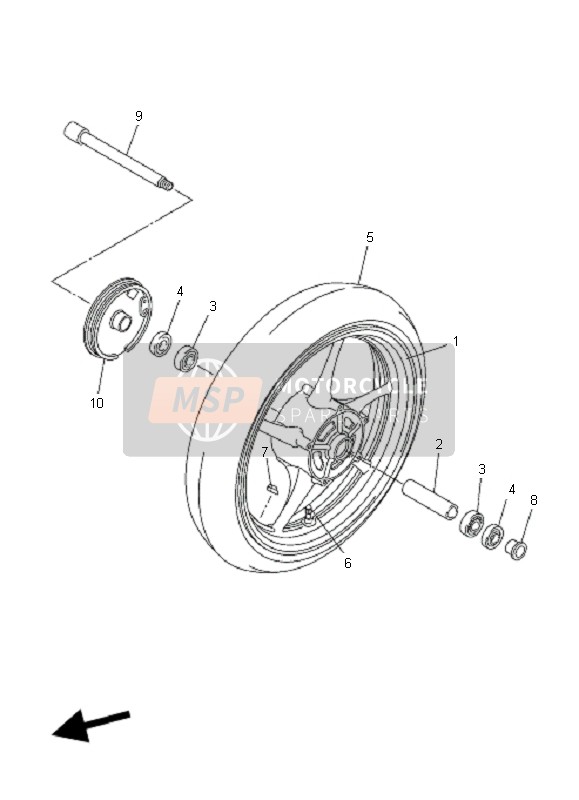 Yamaha FZ6-SAHG 2007 VORDERRAD für ein 2007 Yamaha FZ6-SAHG