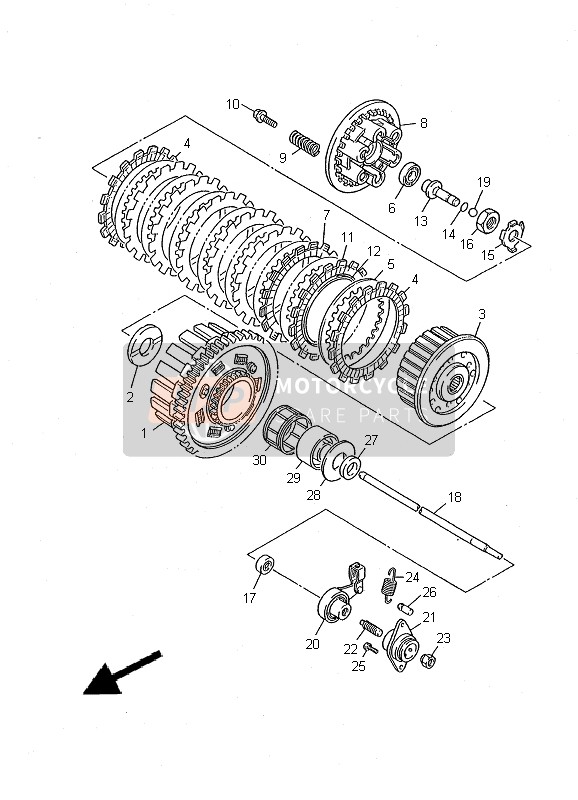 1LX163240000, Plate, Clutch 1, Yamaha, 0