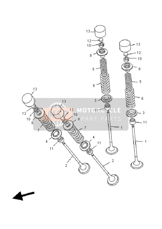 Yamaha FZ6-SHG FAZER 2007 Válvula para un 2007 Yamaha FZ6-SHG FAZER