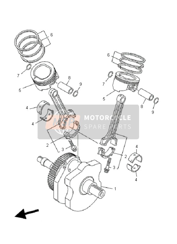 Yamaha MT01 2007 Crankshaft & Piston for a 2007 Yamaha MT01