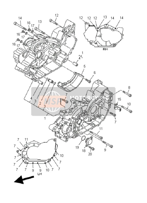 Yamaha MT01 2007 Crankcase for a 2007 Yamaha MT01