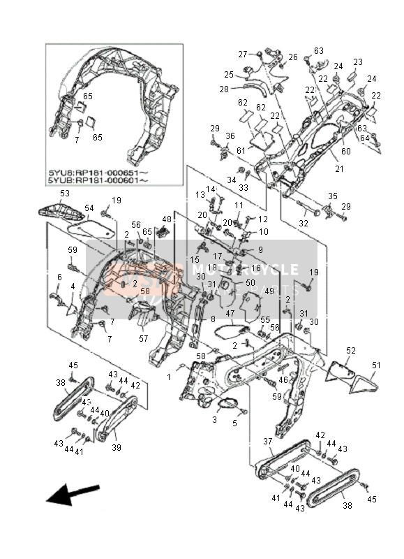 5YU211960000, Cross Tube, 1, Yamaha, 1