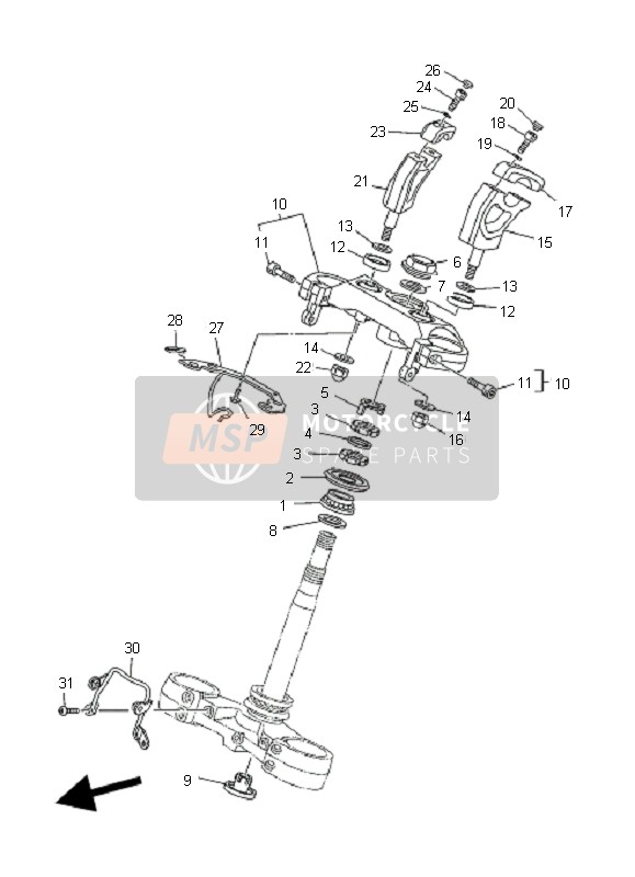 5YU234050000, Piastra Forcella Sup.    MT-01, Yamaha, 0