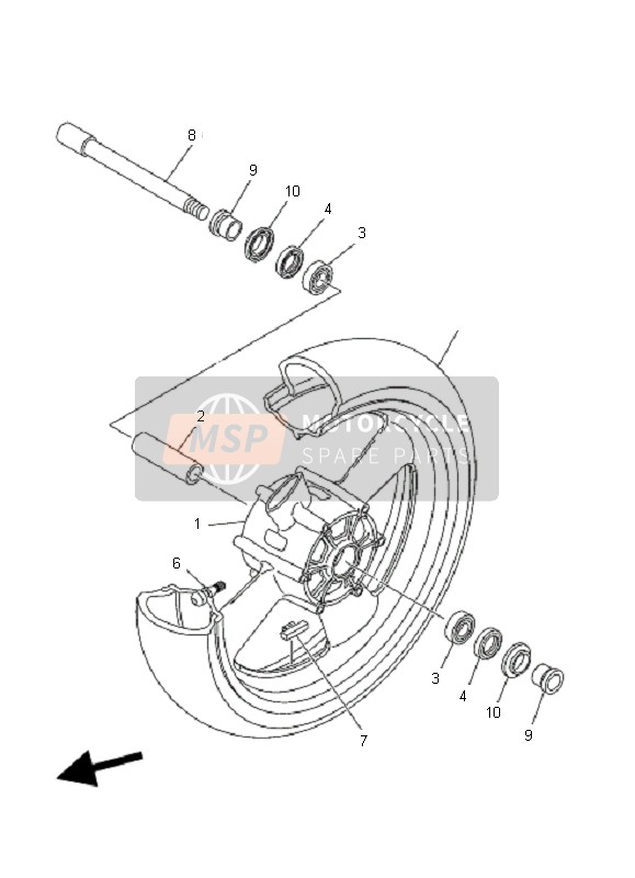 Yamaha MT01 2007 Front Wheel for a 2007 Yamaha MT01