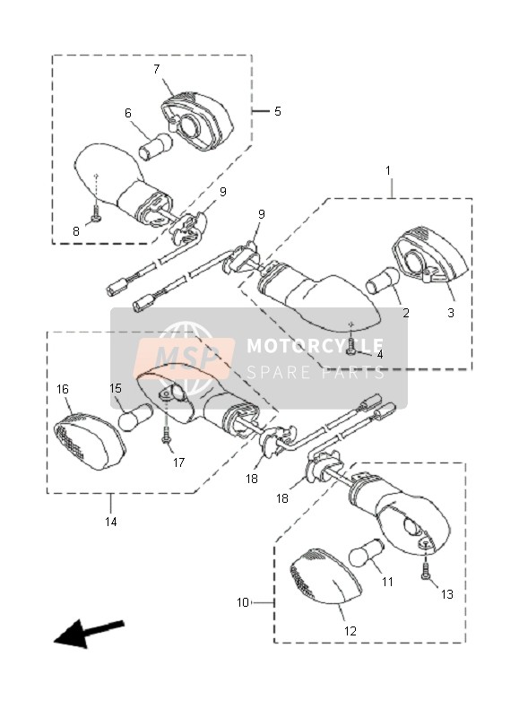 5YU833100100, Voorkant Knipperlicht Assy 1, Yamaha, 0