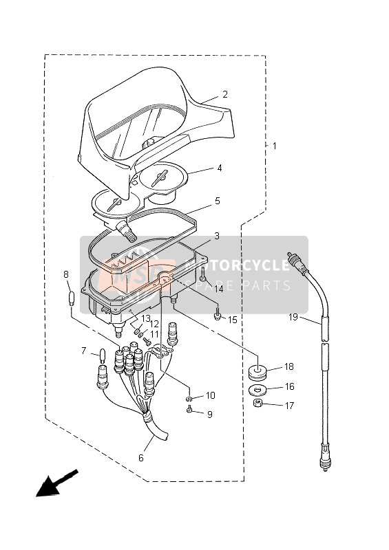 Yamaha XJ600S DIVERSION 1997 Mètre pour un 1997 Yamaha XJ600S DIVERSION