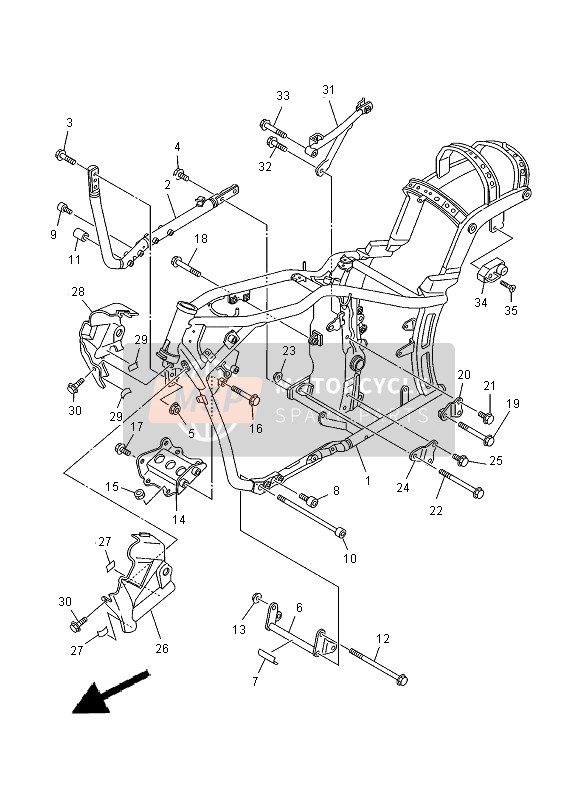 5EL213160000, Supporto Motore 3      XVS1100, Yamaha, 1