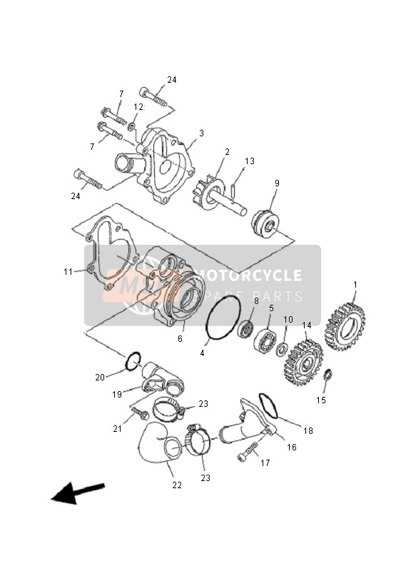 Yamaha MT03 (25 KW) 2007 Water Pump for a 2007 Yamaha MT03 (25 KW)