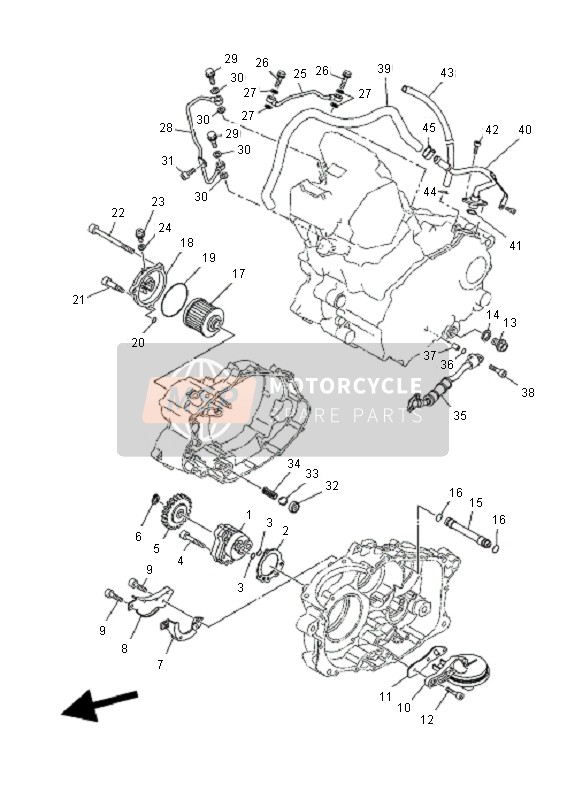 Yamaha MT03 (25 KW) 2007 Pompa dell'olio per un 2007 Yamaha MT03 (25 KW)