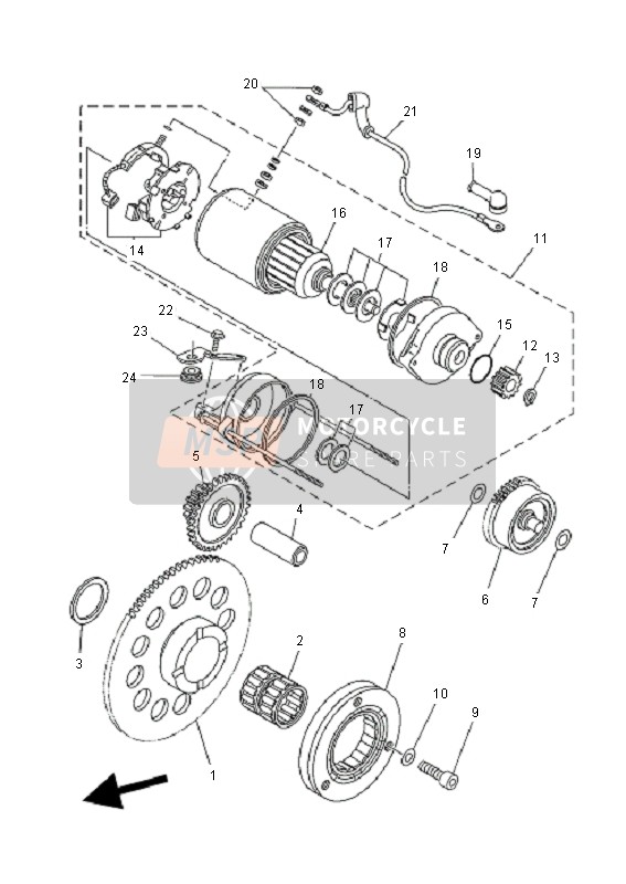 Yamaha MT03 (25 KW) 2007 Starter for a 2007 Yamaha MT03 (25 KW)