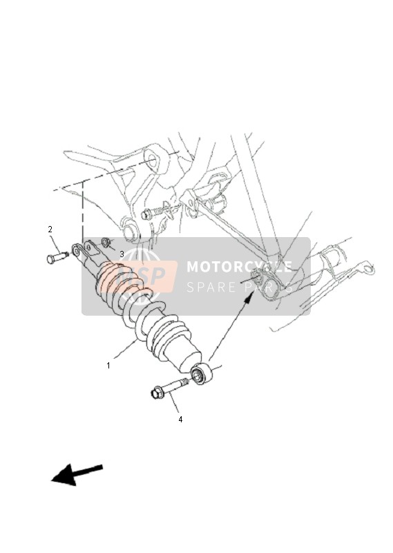 Yamaha MT03 (25 KW) 2007 Rear Suspension for a 2007 Yamaha MT03 (25 KW)