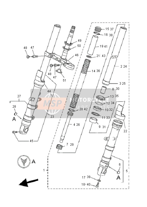 5YKF31261000, Tube, Outer (Left), Yamaha, 0