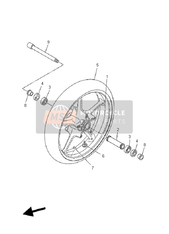 5JNF51170000, Entretoise,  Roulemen, Yamaha, 1