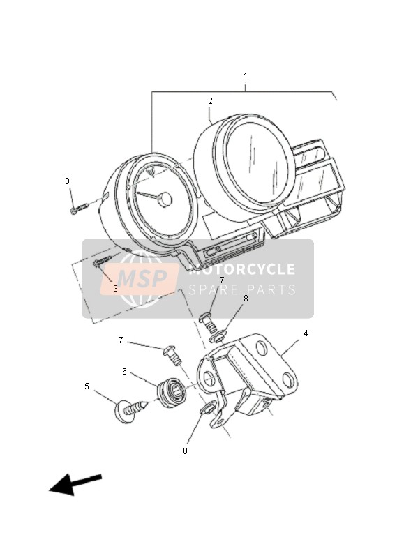 5YKH35000100, Speedometer Assy, Yamaha, 0