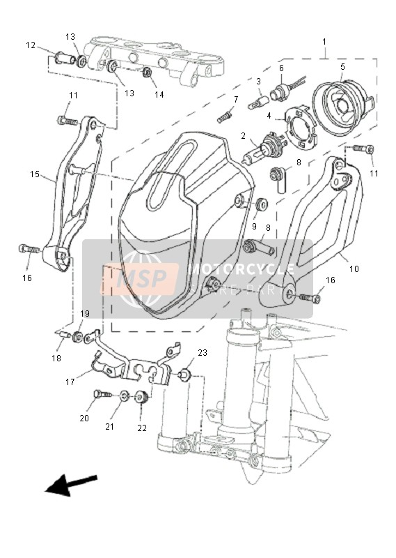 5YKF31740000, Stay, Headlight, Yamaha, 0