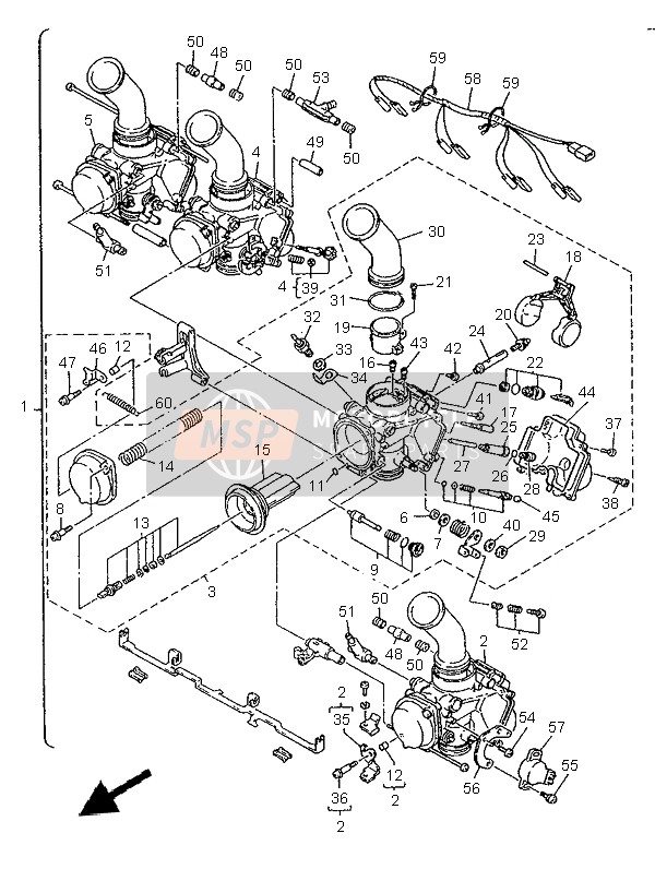 Yamaha XJ900S DIVERSION 1997 Carburettor for a 1997 Yamaha XJ900S DIVERSION