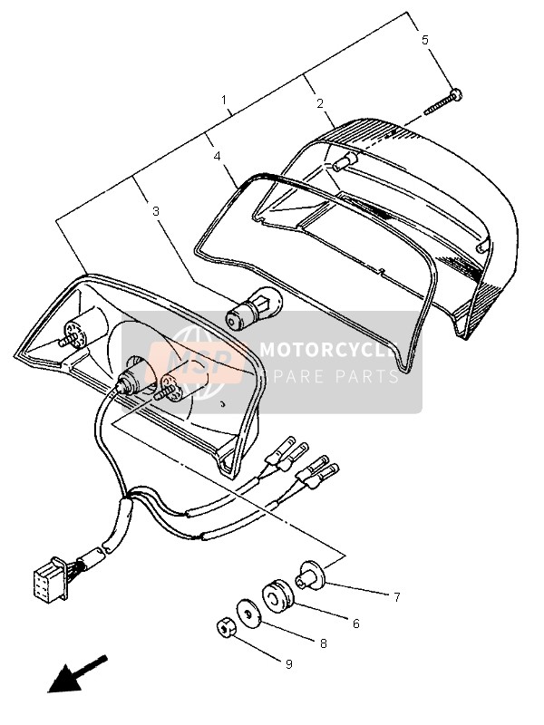 Yamaha XJ900S DIVERSION 1997 Tail Light for a 1997 Yamaha XJ900S DIVERSION