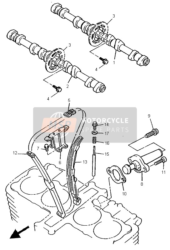 Yamaha XJR1200 1997 NOCKENWELLE & STEUERKETTE für ein 1997 Yamaha XJR1200