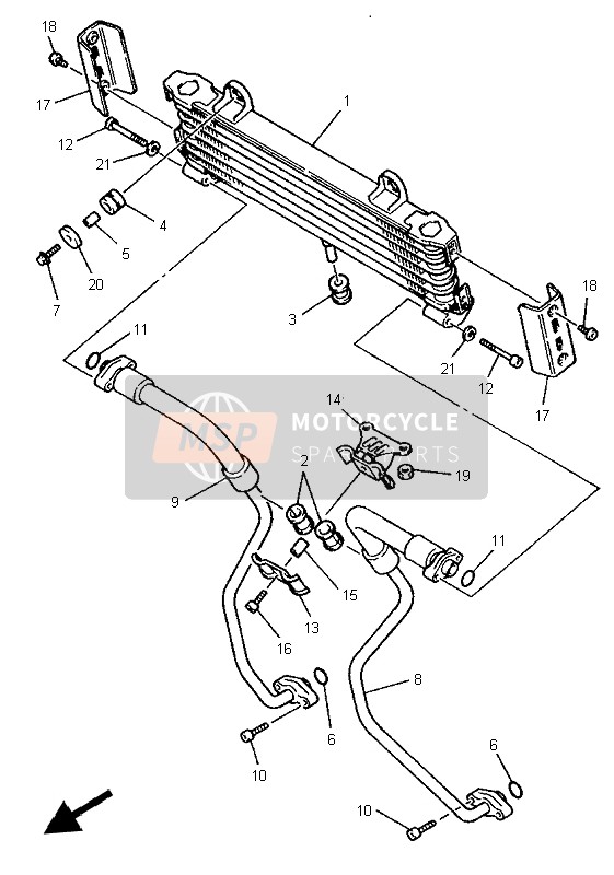 Yamaha XJR1200 1997 Oil Cooler for a 1997 Yamaha XJR1200