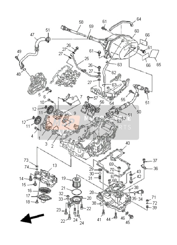 5PS134471000, Cover, Oil Element, Yamaha, 0
