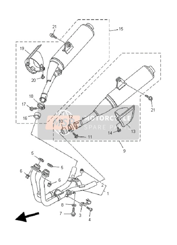 2B0147200000, Pot D'Echappement 2, Yamaha, 0