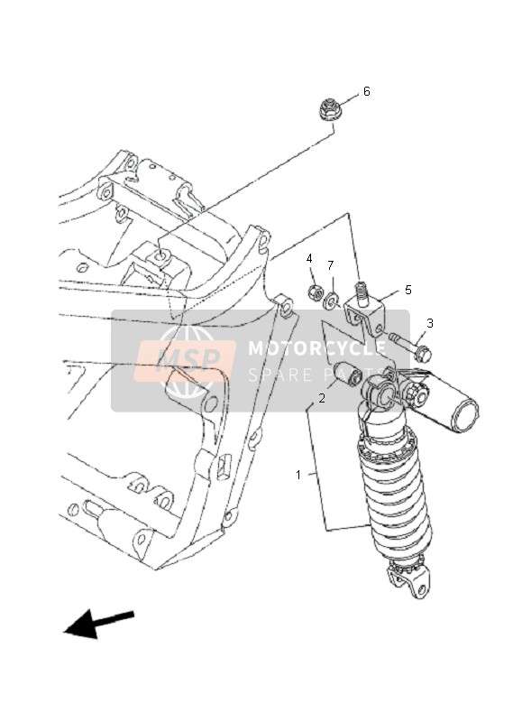 Yamaha TDM900 2007 Sospensione posteriore per un 2007 Yamaha TDM900