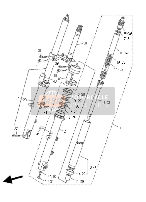 Yamaha TDM900 2007 Front Fork for a 2007 Yamaha TDM900